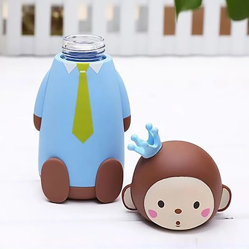 Милая 3D стеклянная бутылка для воды в стиле обезьяны детей мультяшная