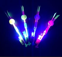 100pcslot or 200pcs light arrow flying toy led light flash toys party fun gift rubber band catapult