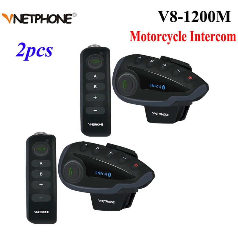 2 шт 5 всадников V8 Bluetooth Интерком Мото шлем NFC Мотоцикл Руль дистанционного управления коммуникатор шлем гарнитура с FM радио