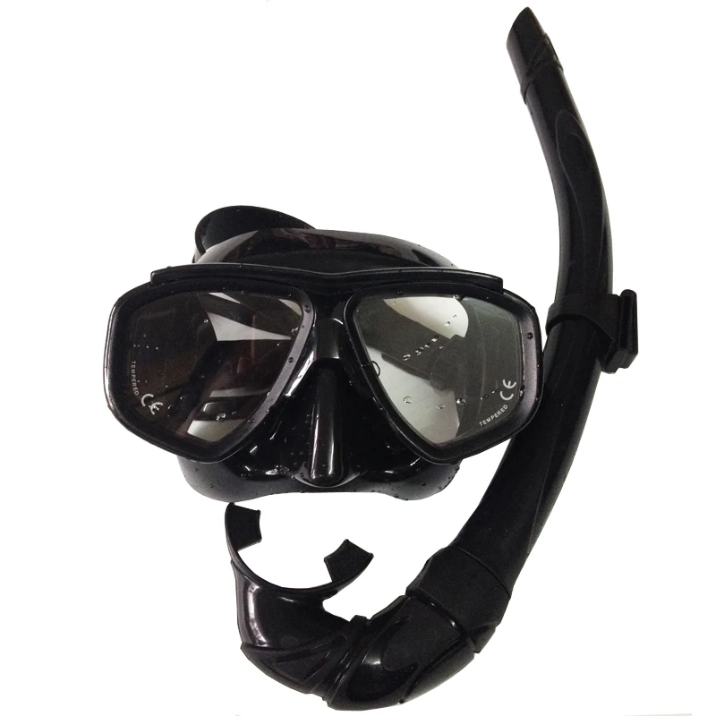 Маска для дайвинга набор подводного плавания оборудование силиконовая черная