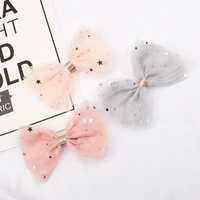 princess lace hair clips bands with bling stars hairpins for girls glitter knot hair bows fashion kids headwear hair accessories