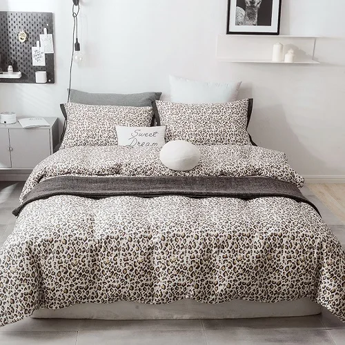 bedding set 3 Белый Серый леопардовый плед марбе пододеяльник хлопок постельное белье King queen двойной размер ультра мягкая простыня комплект подушки shams - Цвет: bedding set 3