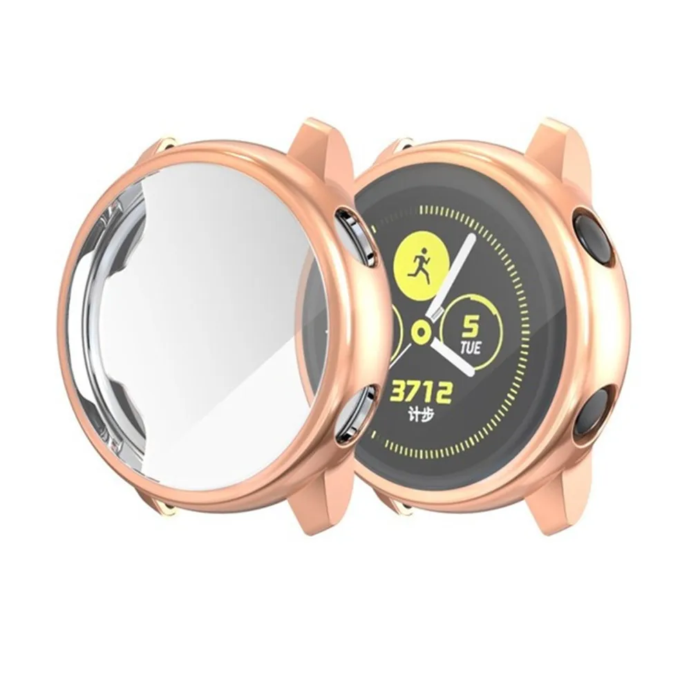 Champagne Gold Защитный чехол для samsung galaxy watch active, мягкий силиконовый чехол, ультратонкая защитная рамка для galaxy Active, 40 мм - Цвет: Champagne Gold