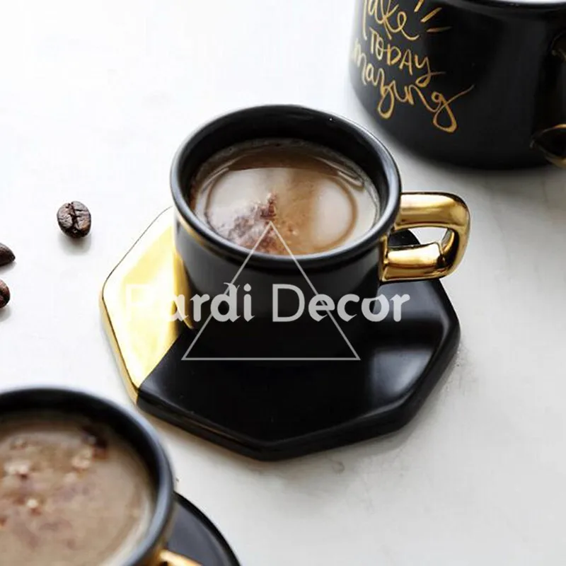 Керамический коврик с черным позолоченным покрытием для ужина подставка чашки 1