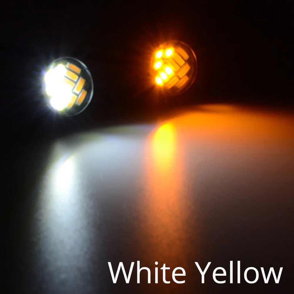 White Yellow 23 мм 4014 12 smd орлиный глаз светильник белый желтый день Время Бег пятно сигнальные лампы резервный автомобильный двигатель Led Парковка - Цвет: White Yellow