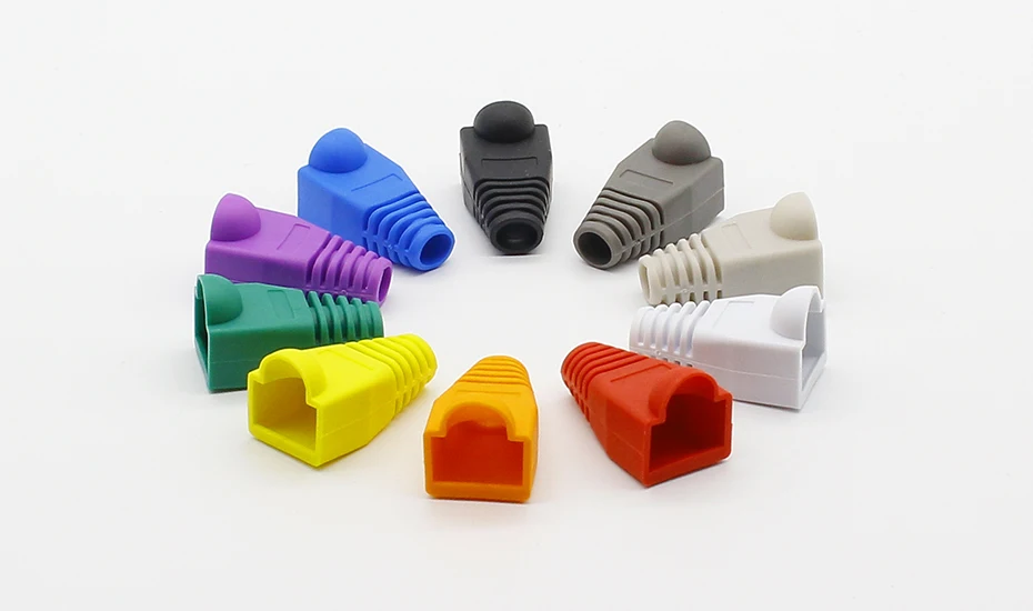 RJ45 разъем caps cat5 cat5e cat6 многоцветная оболочка защитный рукав для сетевого разъема ethernet кабель