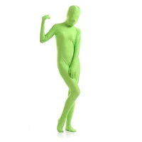 scf026 grass green spandex nylon lycra fetish zentai suit full body unisex second skin transparent tight