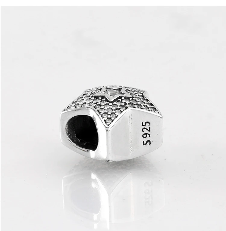 Серебряные бусины 925 пробы, сказочные звезды, подвески, кристалл, CZ, подходят к оригинальному Пандоре, очаровательный браслет и ожерелье, Женские Ювелирные изделия