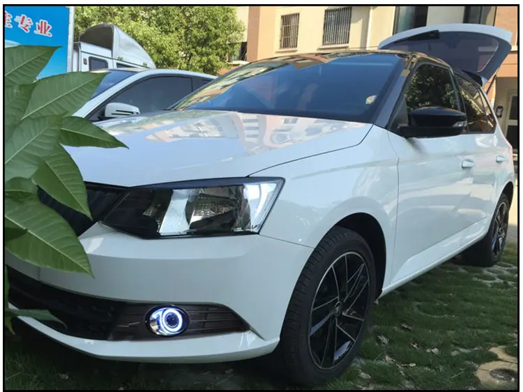 Для Skoda Fabia 2015 2016 2017 светодиодный Ангельские глазки DRL желтый сигнал светильник H11