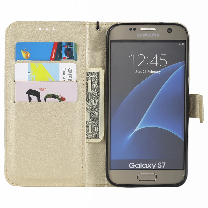 Чехол-книжка для Samsung Galaxy S7 S 7 SM G930F G930FD G930P G930U G930X с отделением карт кожаный чехол