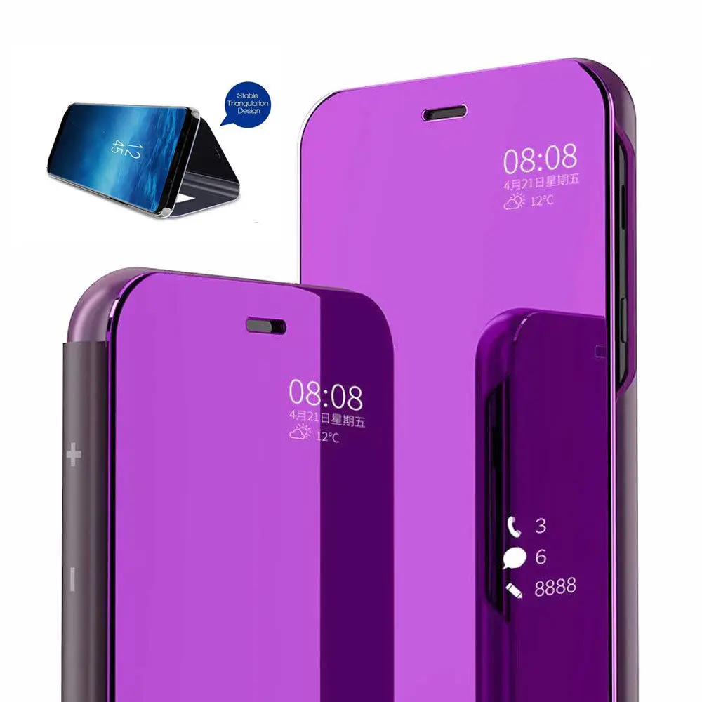 Прозрачный зеркальный умный чехол для Samsung Galaxy Note 9 8 S9 S8 S7 S6 edge Plus A8 A7 A6 A5 A3 2017 2018 A9 Star