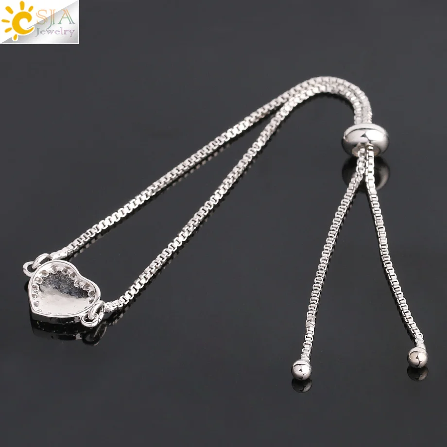 Женский браслет-цепочка из циркония CSJA регулируемый браслет меди с подвеской в