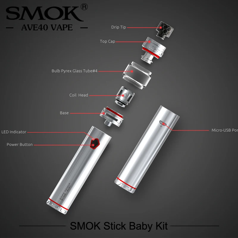 Оригинальная палочка Prince Baby Kit с 4 5 мл TFV12 Tank и 2000 мАч батарея E-испаритель для