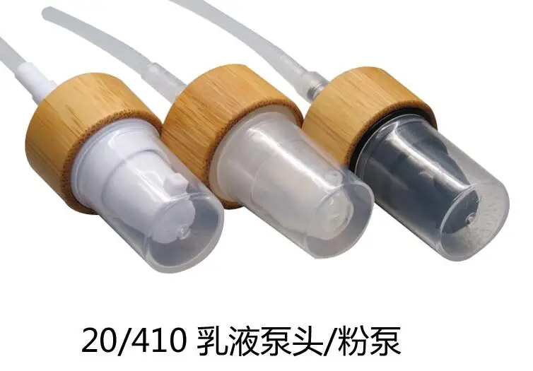 

free shipping 20pcs/lot bamboo pump head 20/410 BB cream/Lotion/Eye cream/essence Press pump black/white/clear
