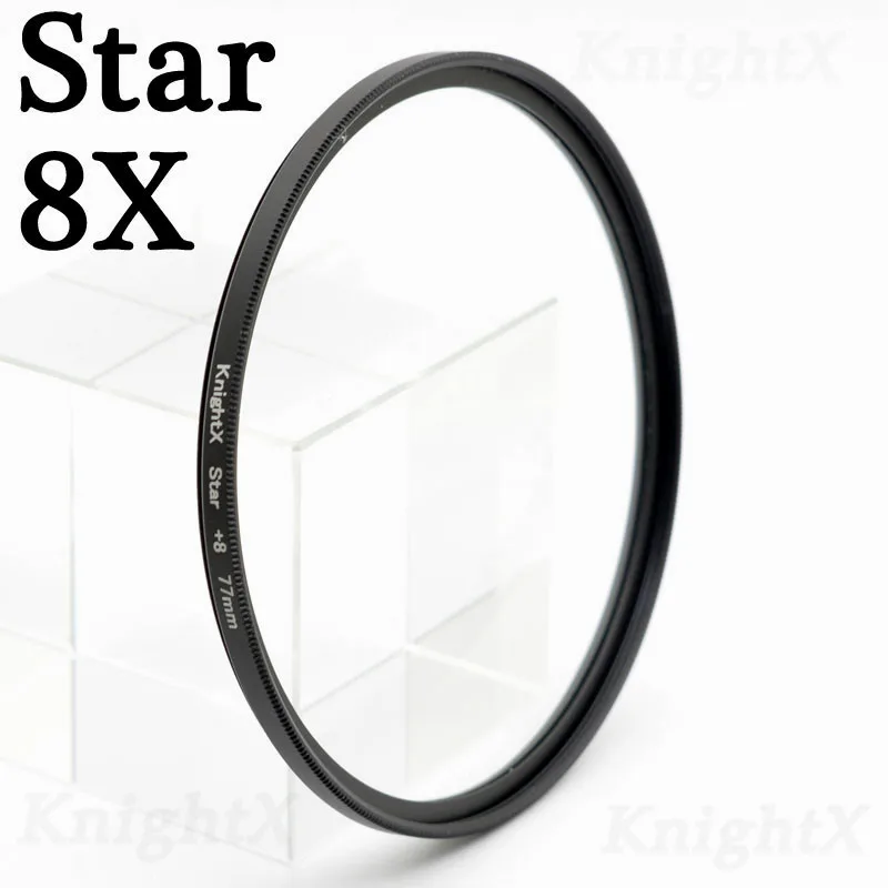 Star 8X KnightX 24 цветной фильтр nd uv для nikon canon sony a6000 аксессуары eos Объектив фото dlsr d3200 a6500 49 52 55 58 62 67 72 77 мм - Цвет: Star 8X