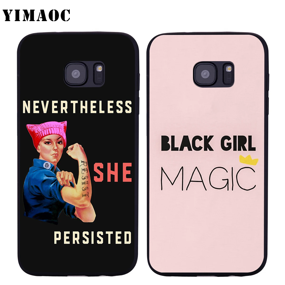 Мягкий силиконовый чехол YIMAOC Girl Power для Samsung Galaxy S6 S7 Edge S8 S9 Plus A3 A5 A6 Note 8 9|Бамперы| |