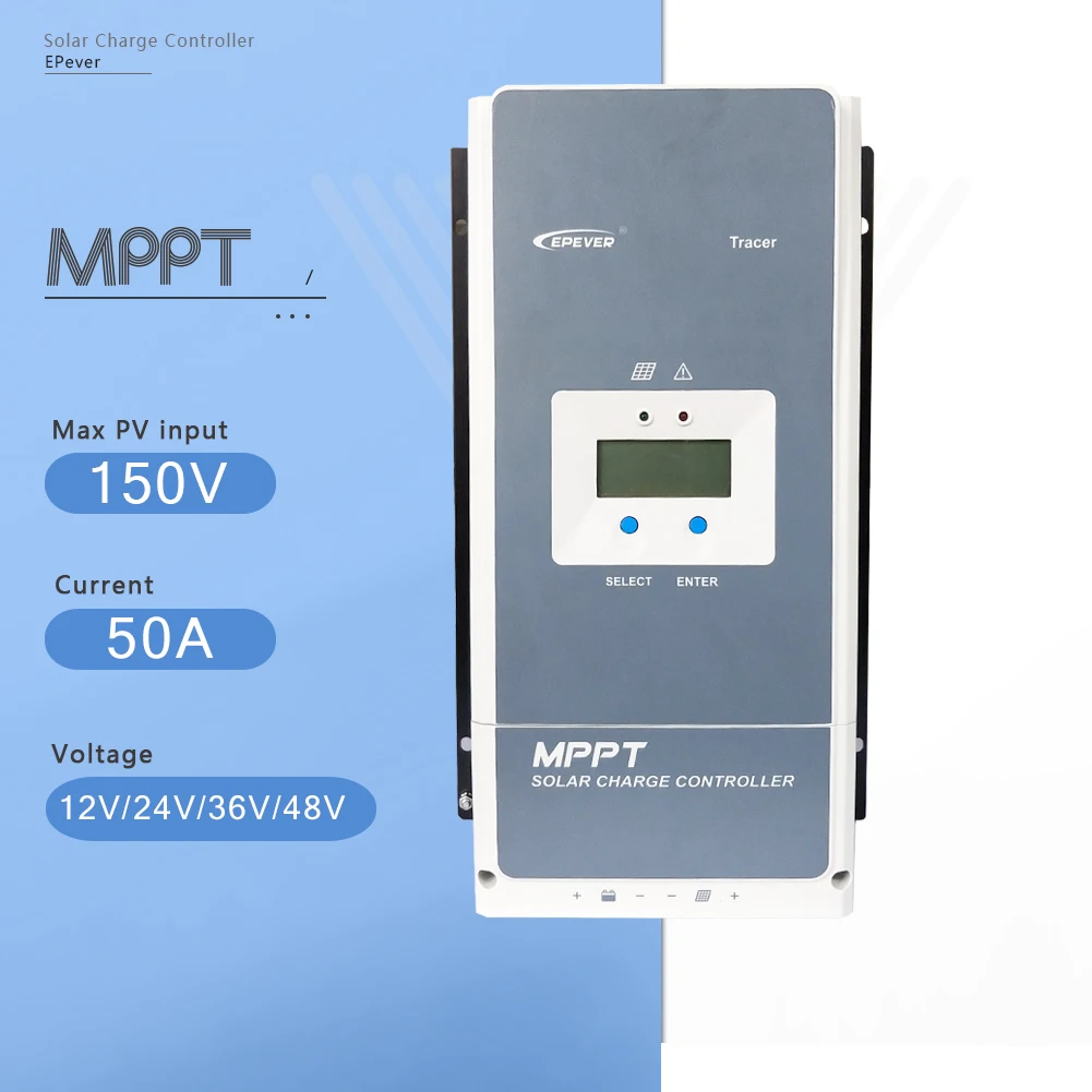 Tracer5415AN EPever Tracer5415AN 50A солнечное зарядное устройство MPPT контроллер 12 В 24 в 36 в 48 в авто для Max 150 в солнечная панель Входной регулятор высокого качества - Цвет: Tracer5415AN