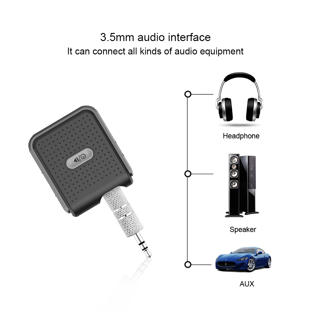 Tangredy Hands Free Bluetooth Aux музыкальный приемник 3 5 мм разъем Handsfree автомобильный комплект