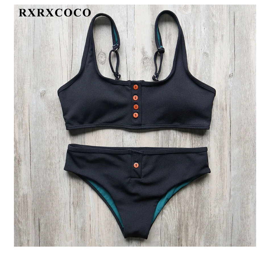 RXRXCOCO, Хит, бикини, купальник для женщин, Maillot De Bain Femme,, сексуальный комплект бикини, на пуговицах, купальник для женщин, купальник, пляжная одежда