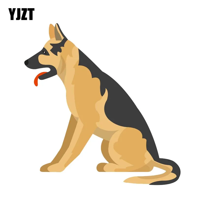 

YJZT 14CM*14.5CM A Faithful Dog Cartoon Sticker Car PVC Decal 12-300409