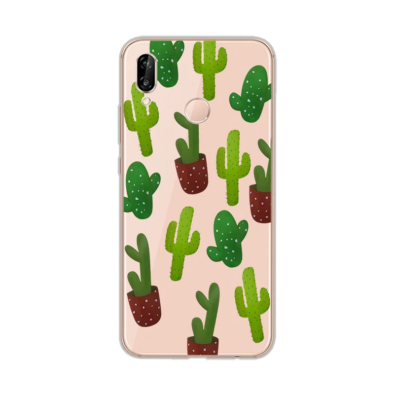 ciciber Phone Cases for Huawei P20 P8 P9 P10 Mate 20 10 9 Lite 2017 X Pro Soft TPU Back Cover P Smart 2019 Cactus |