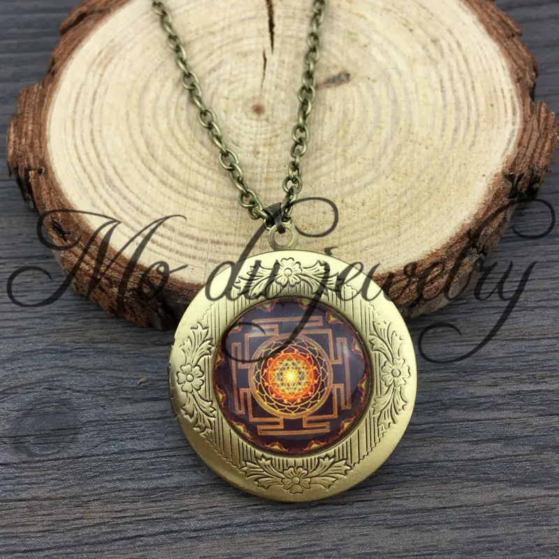 Ожерелье с кулоном Sri Yantra Сакральная геометрия медальон ювелирные изделия