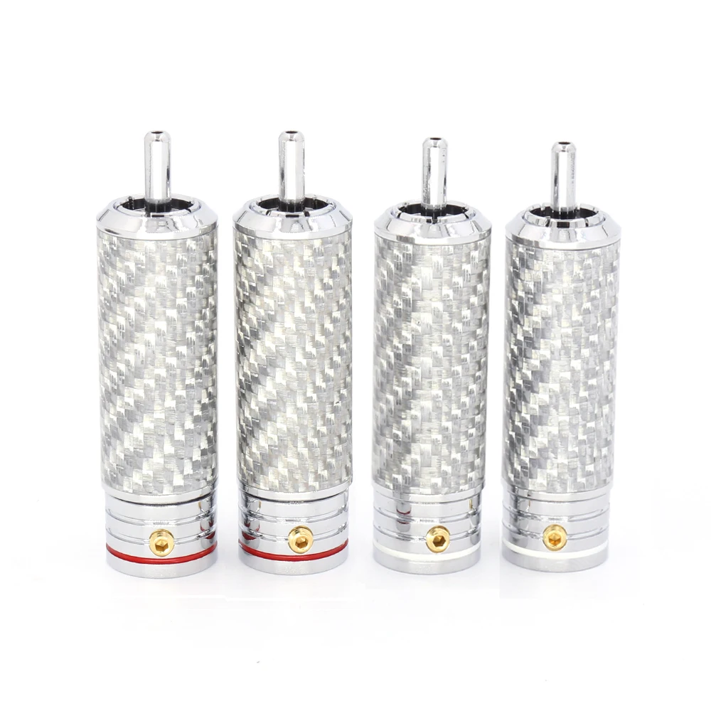 

Высококачественный разъем RCA из углеродного волокна с родиевым покрытием, соединительный кабель, разъем signla