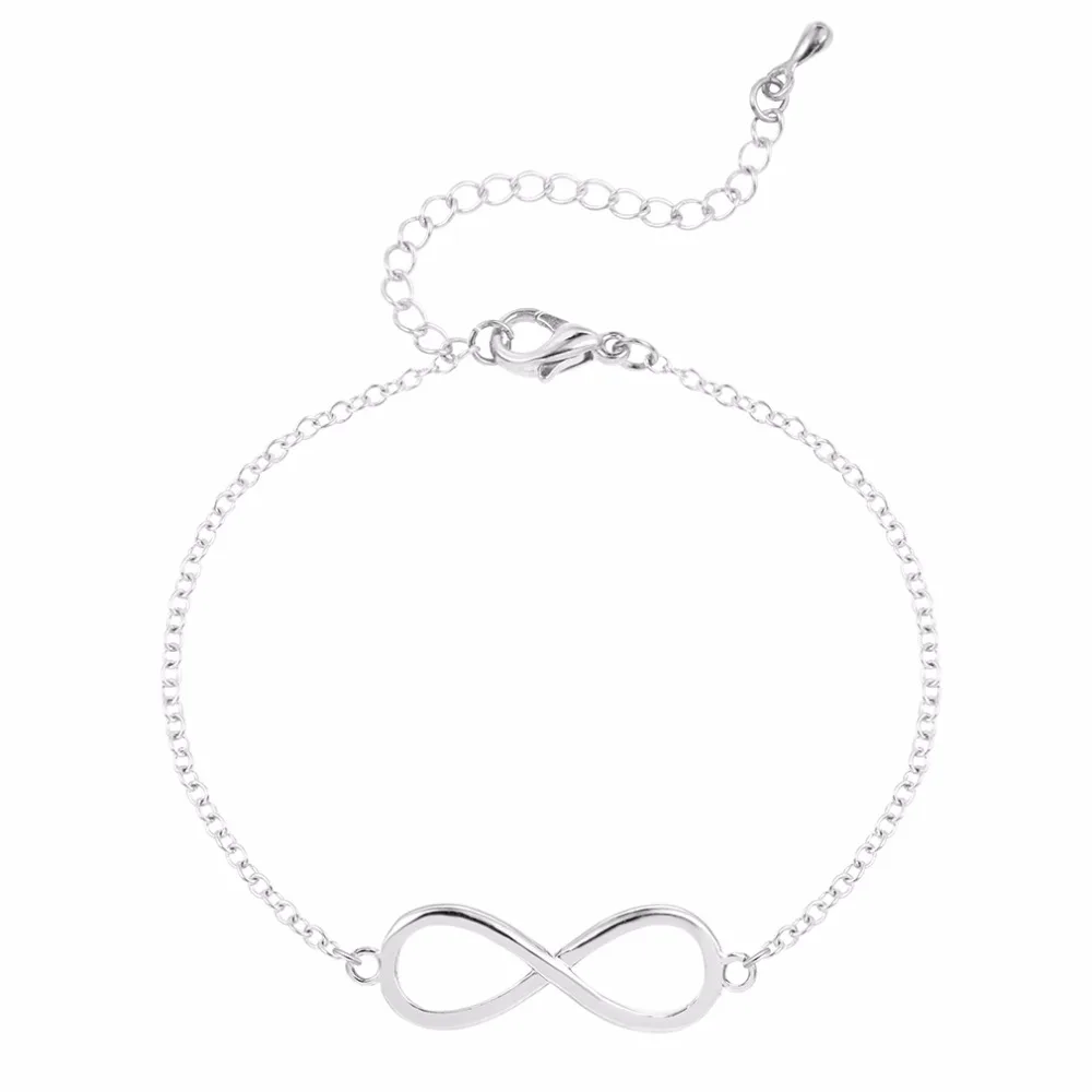 Чандлер золото цвет бесконечные 8 Форма ожерелье и браслет для женщин Любовь