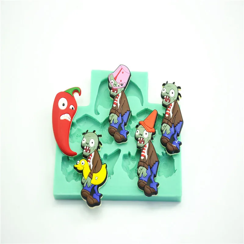 DIY Растения против Зомби торта инструменты для украшения силиконовая форма