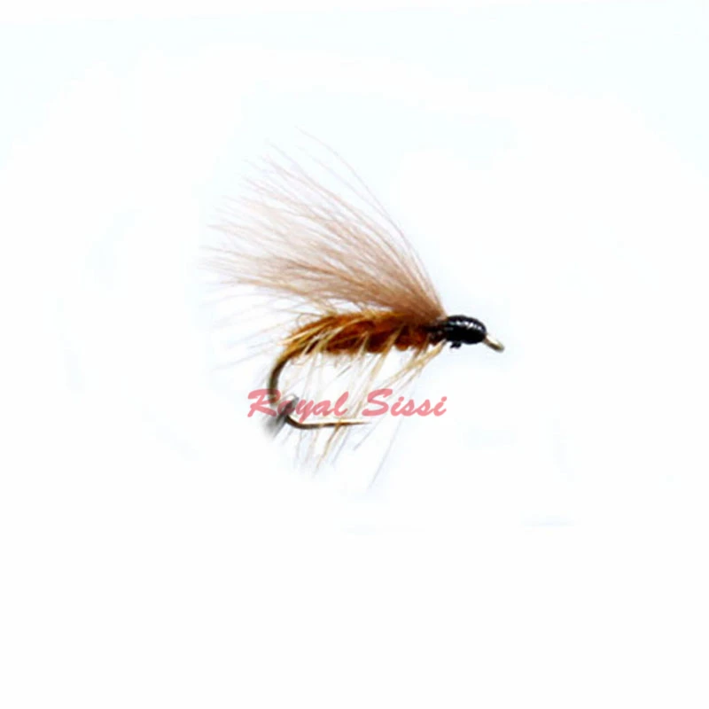 Королевская Sissi 2 варианта стилей 6 шт. 14 # CDC caddis nymphs мягкая коричная шкура hackle для