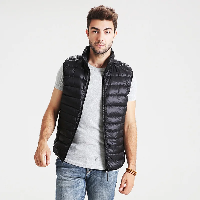 TANGNEST/Повседневная легкая мужская пуховая жилетка Лидер продаж на молнии большой