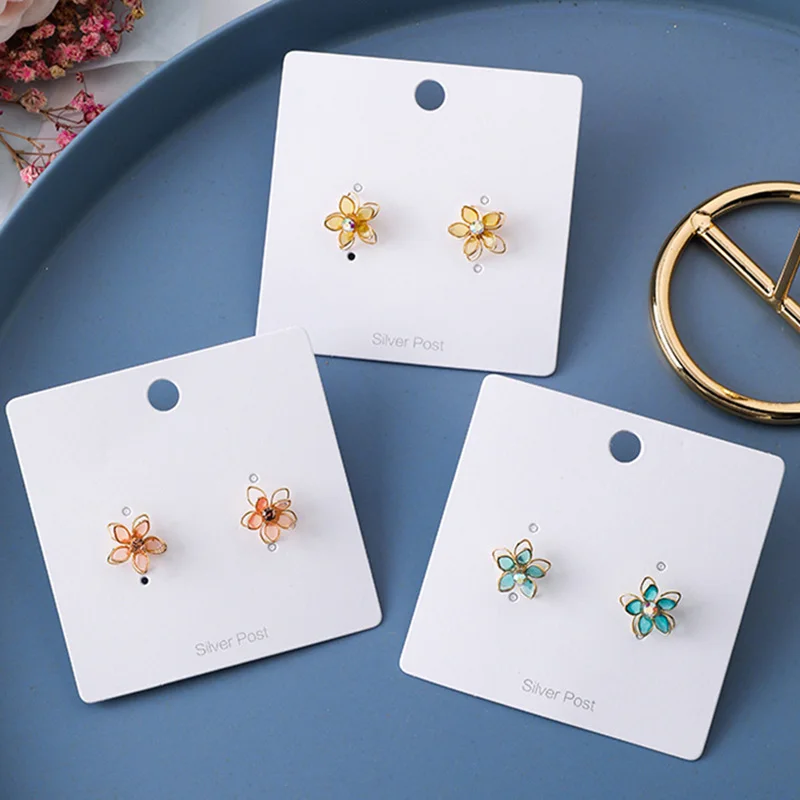 S925 Pin антиаллергенные корейские японские хрустальные Розовые Желтые синие