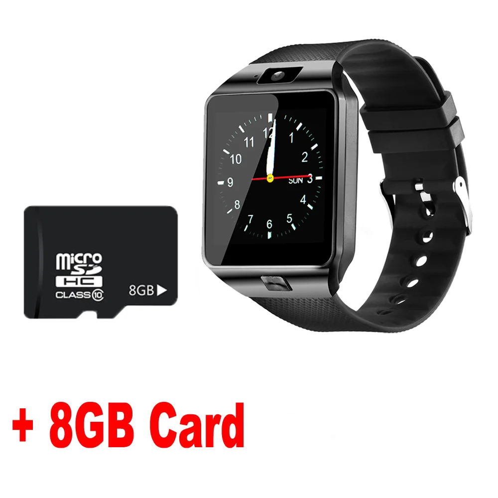 Chycet Bluetooth Смарт часы DZ09 Relojes Smartwatch TF SIM Камера для мужчин и женщин для IOS iPhone samsung huawei Xiaomi Android телефон - Цвет: black and 8gb card