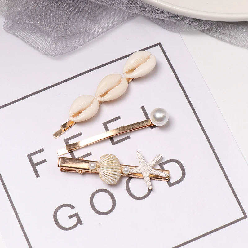 Заколки для волос FASHIONSNOOPS 2020 новые жемчужные заколки с морской раковиной