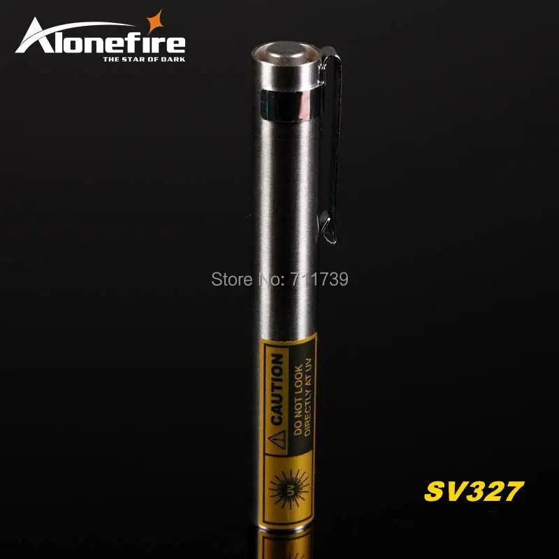 ALONEFIRE SV327 395nm УФ мини светодиодная нержавеющая сталь вспышка светильник