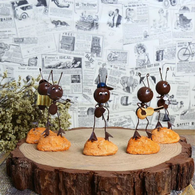

Accessories Kawaii Miniatures Ornaments Iron Ant 5 Pieces/set Figurine Home Decoration ElimElim