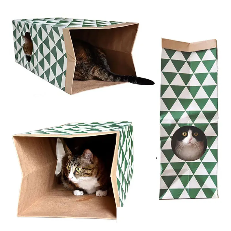 Pet туннель для кошек игрушки двухслойная крафт-бумага интерактивная игрушка для игр с детьми для кошек игрушки для щенка поставки Горячая