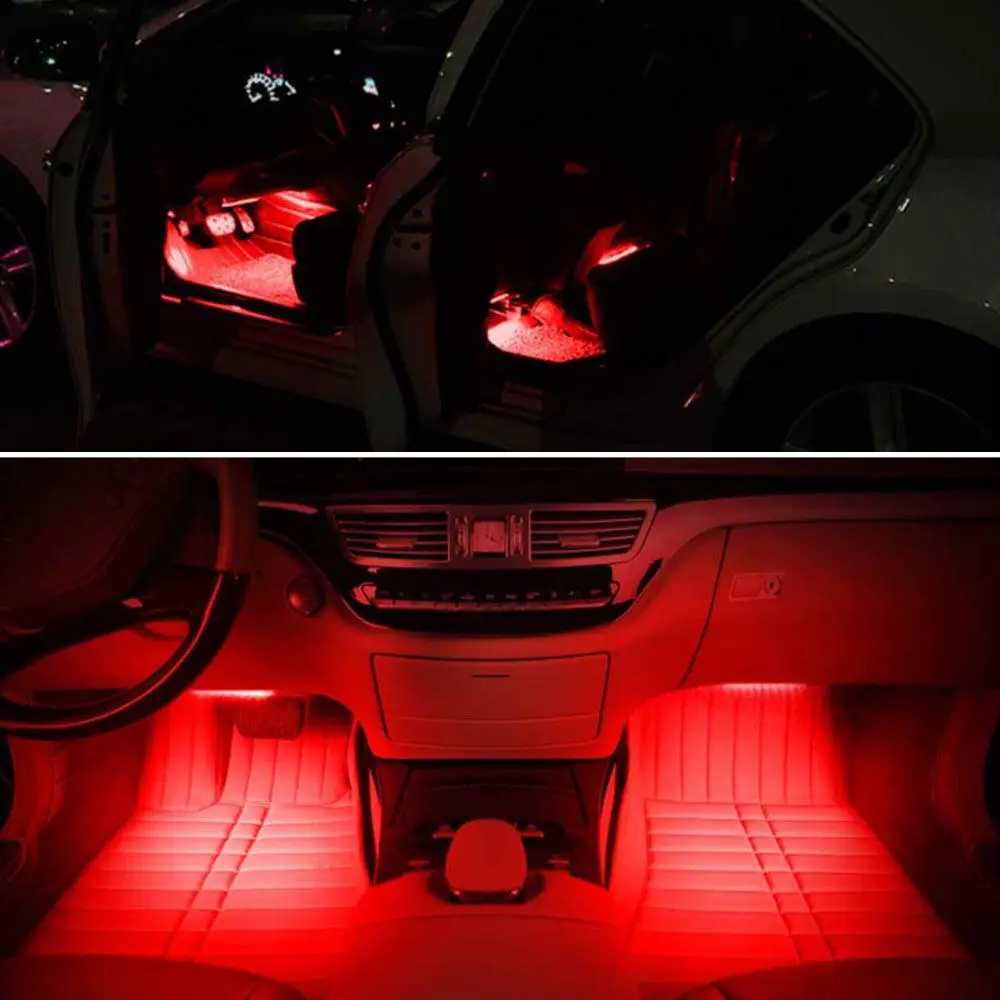 Красный 12 светодиодов для салона автомобиля SUV Footwell неоновые светильник ные