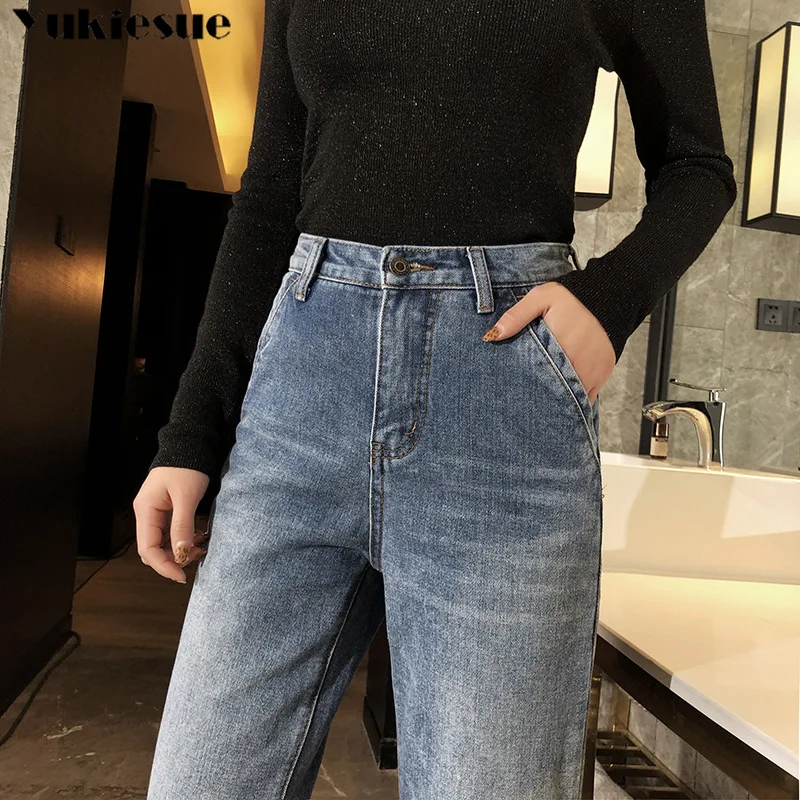 Denim Jeans Classic push up Women High Waist Vintage Mom loose Pencil Quality Cowboy Pants Plus size | Женская одежда