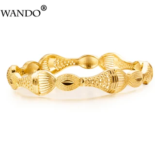 WANDO18k 1 шт. Роскошные эфиопские браслеты золотого цвета браслет в дубайском стиле для женщин Дубай ювелирные изделия свадебные браслеты мама подарки B26
