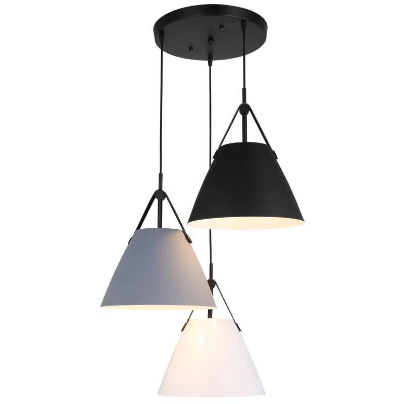 

Vintage LED Pendant Light Aluminium Leather Europe Lamp Modern Hanging Sitting Dining Room Bar Coffee Shop Lighting Fixture