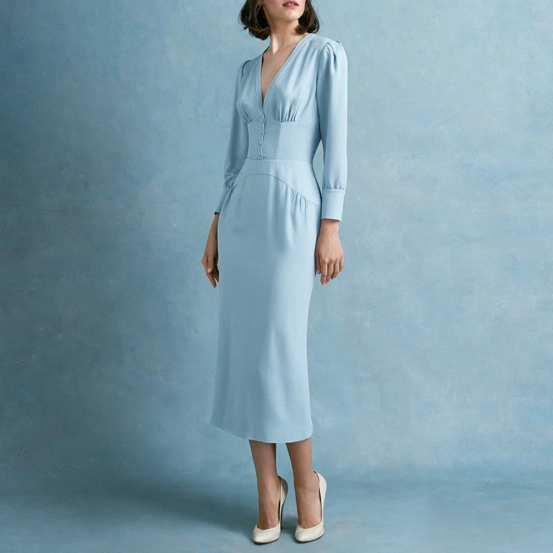 Новое Женское платье в стиле ретро Хепберн французское на платформе тонкое