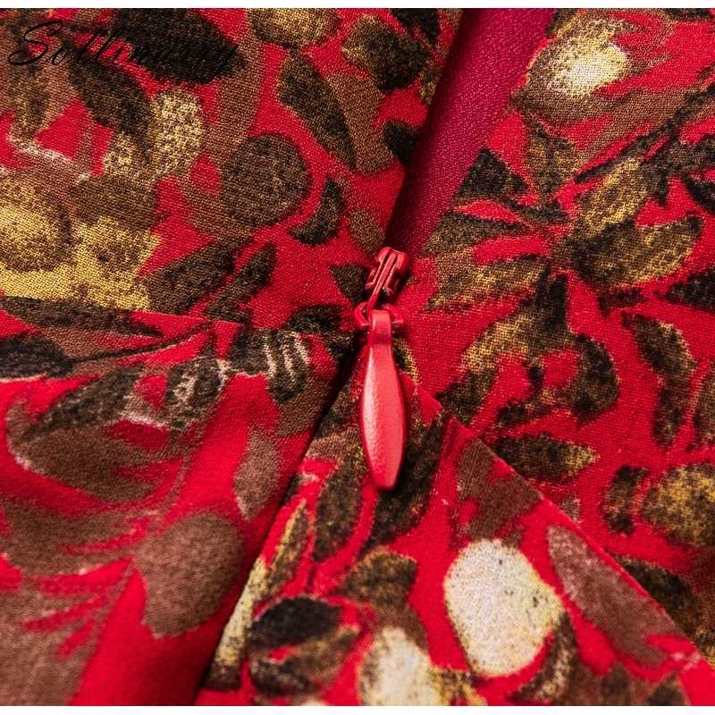 Sollinarry Red Floral Print Short Dress Women 2019 Summer Strap V Neck Sexy Party Feminine Dressed Backless Bow Vestidos | Женская