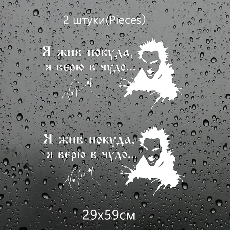 CS-031#12*24см 29*59см Король и шут Я жив покуда я верю в чудо. водонепроницаемые наклейки на авто наклейки на машину наклейка для авто автонаклейка стикер - Название цвета: CS031 Silver-2 PCS