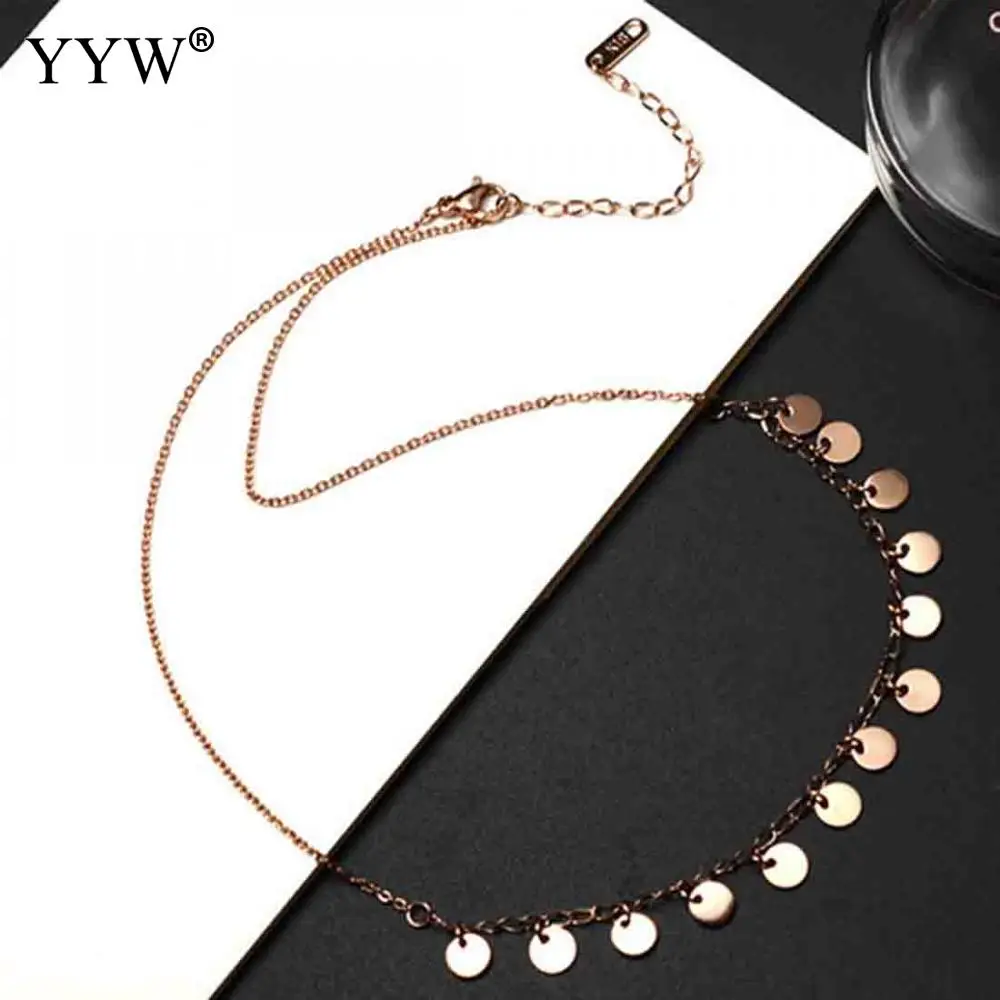 Simple Round Sequins Necklace Jewelry for Women Dress Clothes Collocation Choker Statements 2018 | Украшения и аксессуары