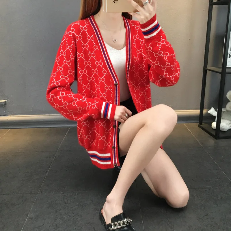 Sweater Cardigan Women 2019 Autumn New V-Neck Single-Breasted Knitwear Spring Loose Coat Long Sleeve Joker Ladies Lj160 |