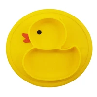silicone material baby dining plate health lovely duck shaped lunch tableware kitchen fruit dishes children bowl