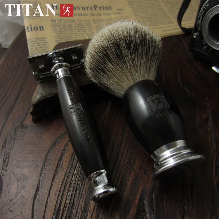 Безопасный Набор бритв Titan бритва с деревянной ручкой и подставкой бритвенная