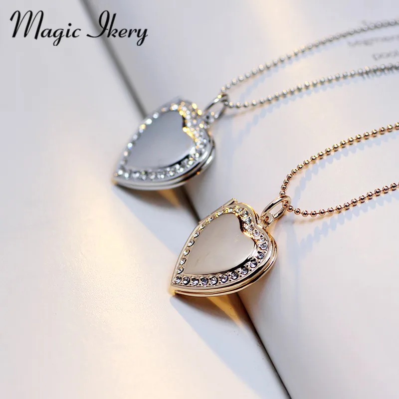Женское Ожерелье-медальон Magic Ikery из розового золота с подвеской в форме сердца и