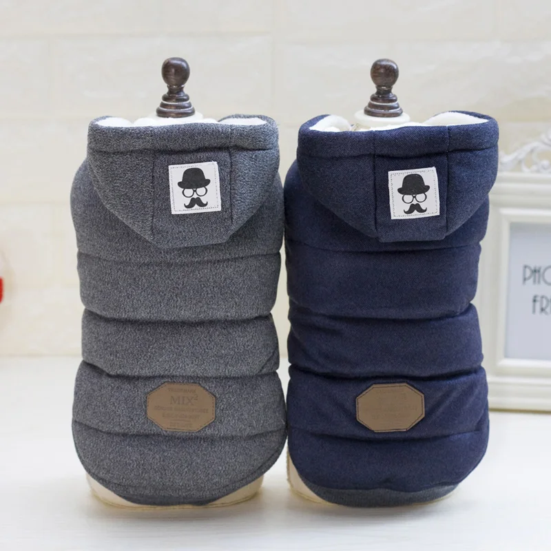 Зимняя одежда для двухфутовых домашних животных собак теплая мягкая хлопковая